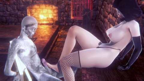 Busty doll Bela Dimitrescu indulges in her zombie pet's sole fetish | Resident Evil Village porn Parody