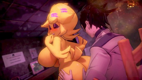 La chica monstruo ama las muñecas sexuales de robots para una noche divertida