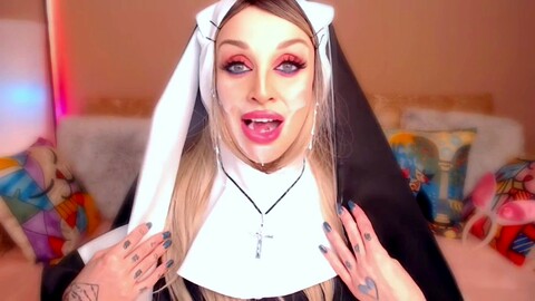 Spaß im Nonnen-Outfit, während Loraflowerlive lernt, einen chaotischen Blowjob mit all den süßen Extras zu geben.