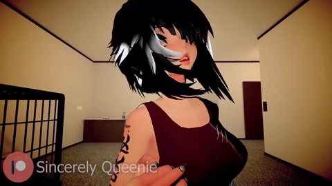 Allenatrice personale sensuale con ermafroditismo allunga la sua cliente fino a farla gemere (ANALE) in VRChat