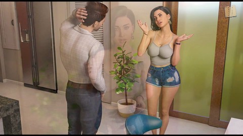 비주얼 노벨, 아마추어, 섹시한 갈색 머리
