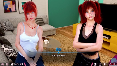 Double Homework #111 - Teenager Rothaarige spielt Pornospiel auf dem PC mit sexy 3dcg-Grafiken!