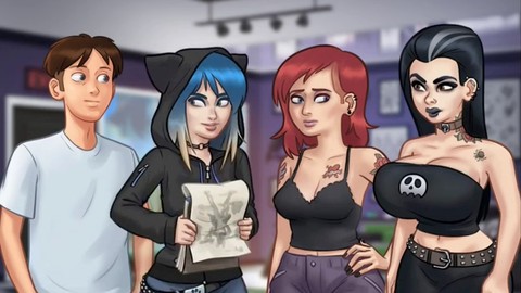 熟女milf, ホットブルネット, ゲームプレイ