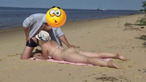 Public beach, outdoor sex, juicy ass