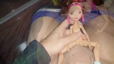 Sex doll cum, pantyhose wank, cute femboy