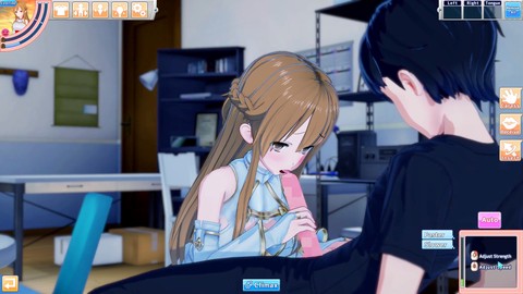 ¡Juego de manga pornográfico virtual con Asuna de SAO en 3D!