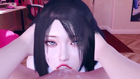 Stupenda ragazza asiatica desiderosa viene sottomessa da un grande cazzo in azione selvaggia 3D